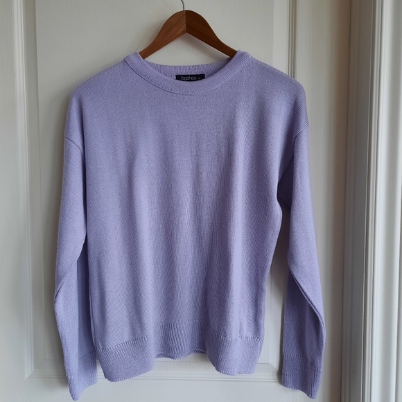 Boohoo Mauve Crew Neck Sweater - Picture 1 of 4